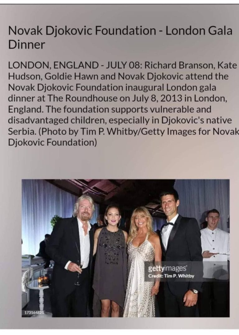 Richard Branson & Novak Djokovic
