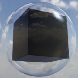 Black-Cube Saturn in Bubble
